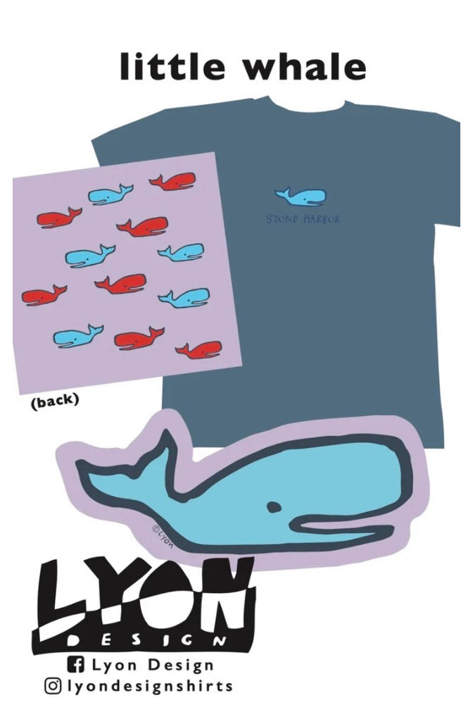 Avalon Adult Whale Tee White (design on back too)
