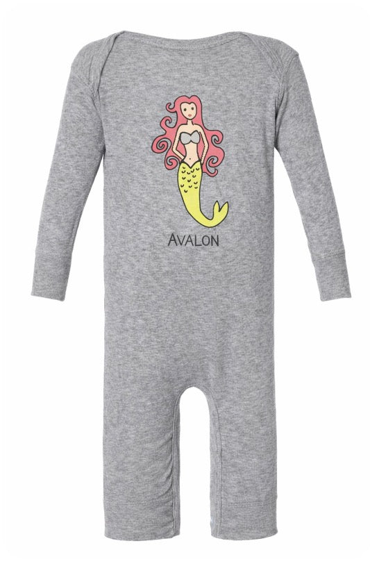 Avalon Infant Long Romper Mermaid Heather