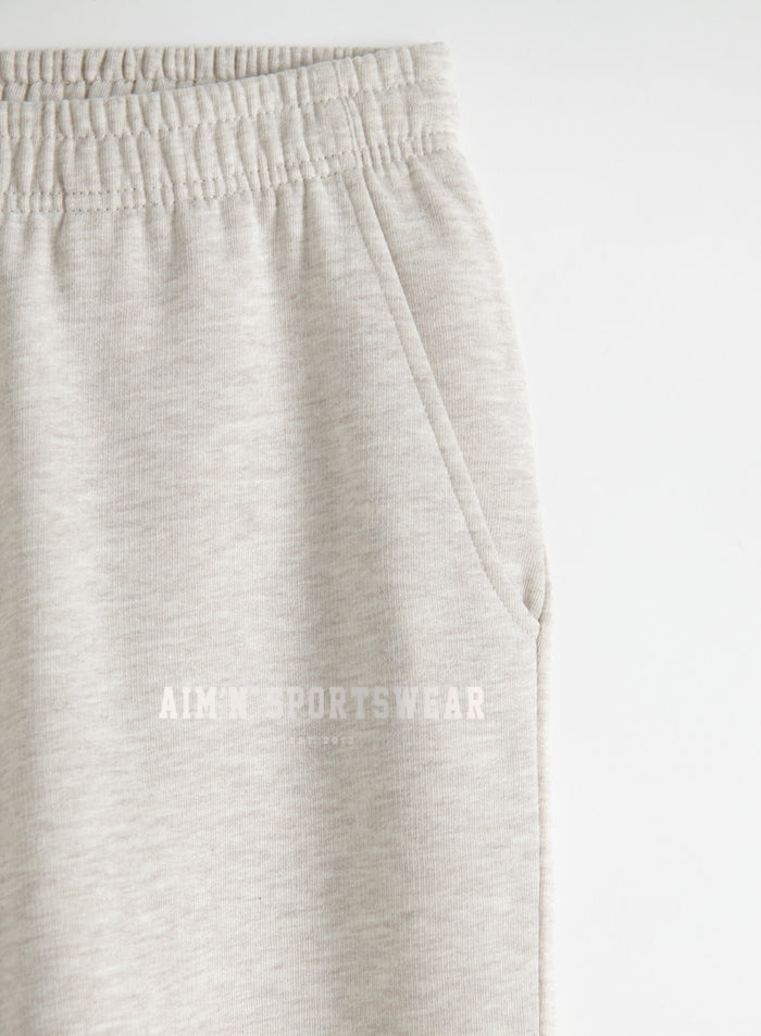 Beige Melange Classic Sweatpants
