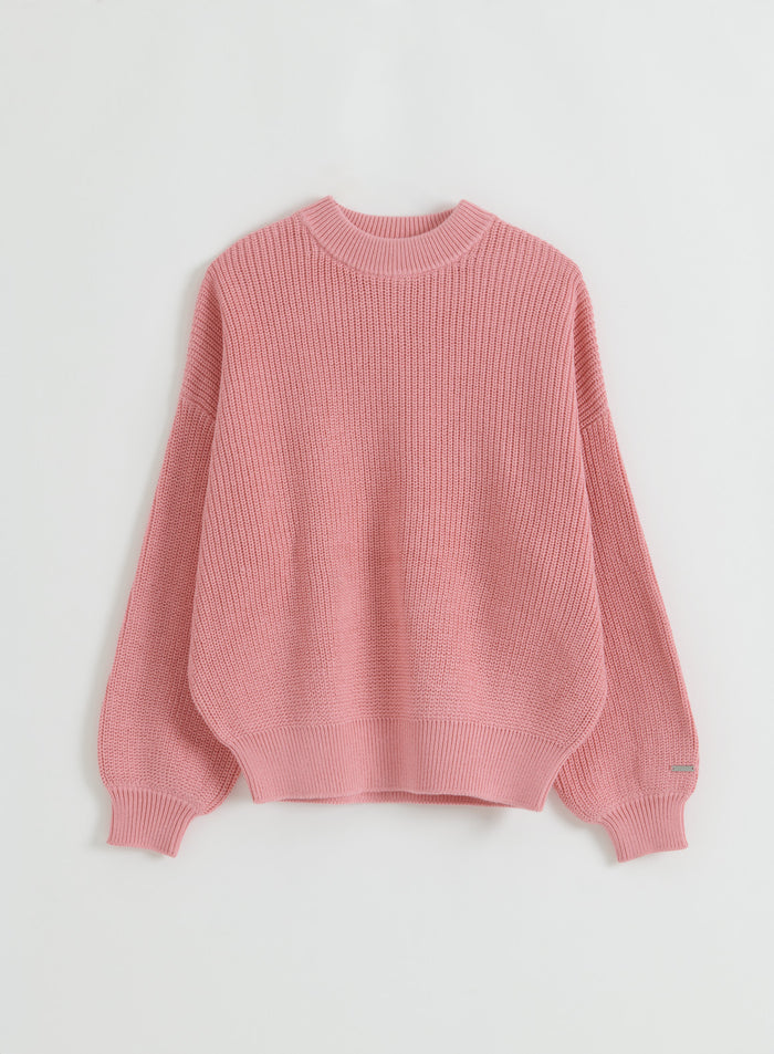 Blush Knitted Sweatshirt by aim'n in a flatlay