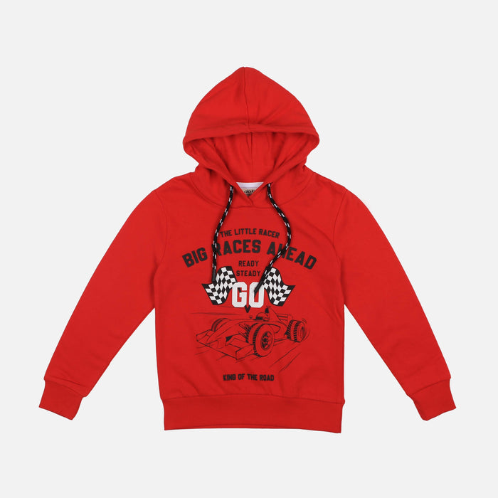 BOYS BASIC HOODED PULLOVER