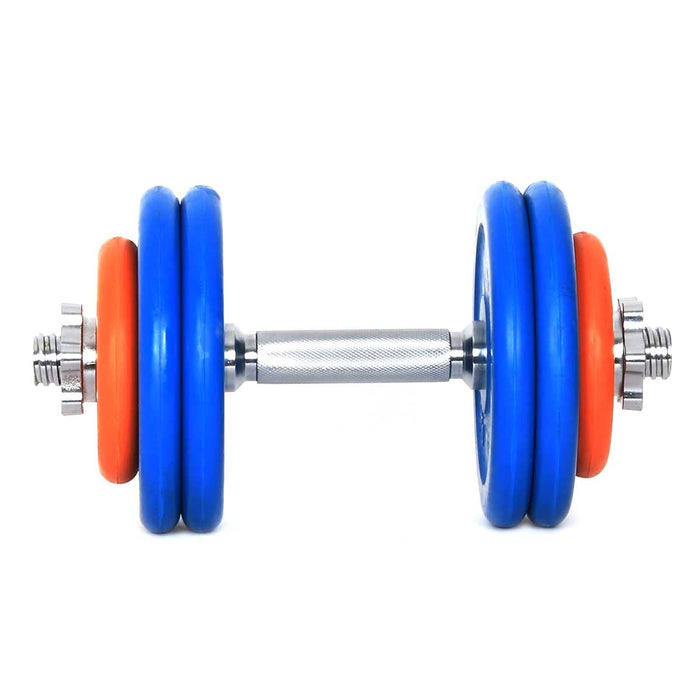 Colored Rubber Dumbbell 1 Piece Set 15 kg