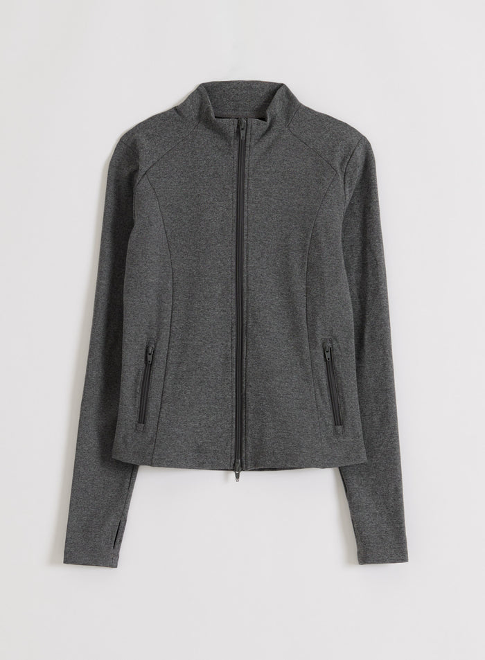 Dark Grey Melange Sense Zip Jacket