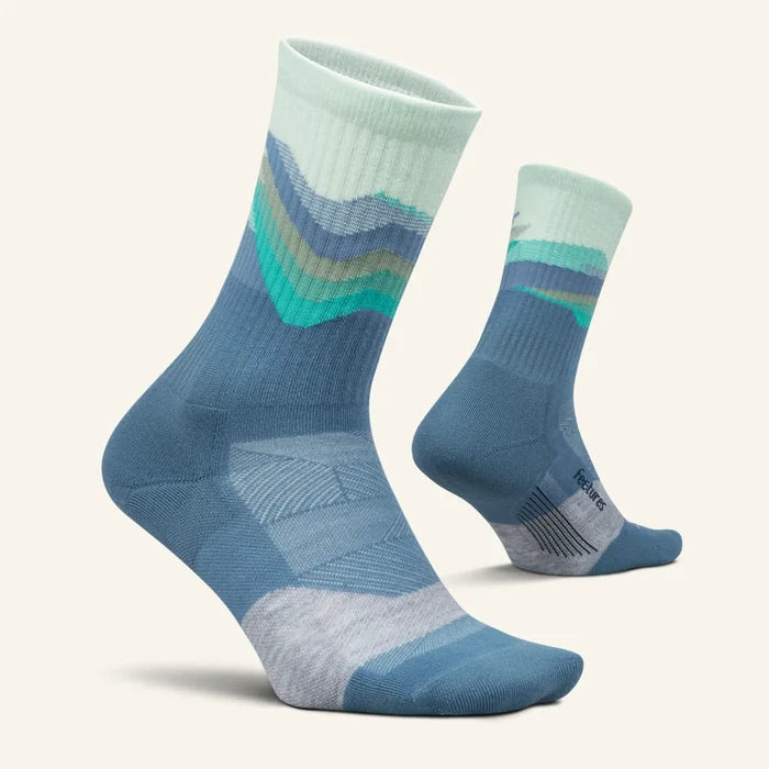 Feetures Trail | Max Cushion | Mini-Crew | Tectonic Blue