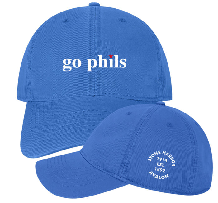 go phils hat blue (Stone Harbor est Avalon on side)