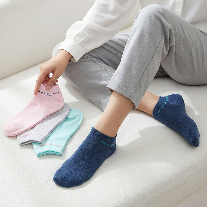 Hush Puppies Women's Cotton Low Ankle Socks - Pack of 4