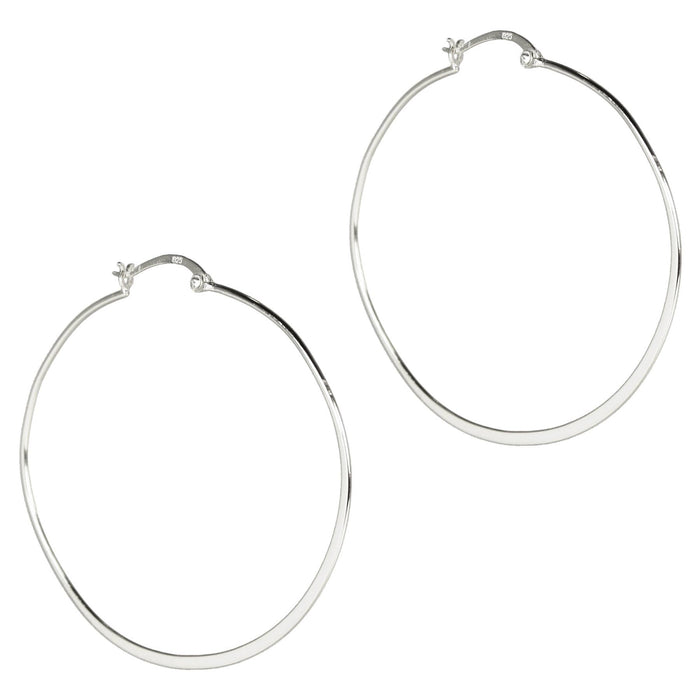 Large thin sterling hoop: Sterling silver