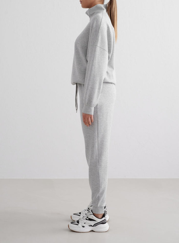 Light Grey Melange Comfy Modal Pants