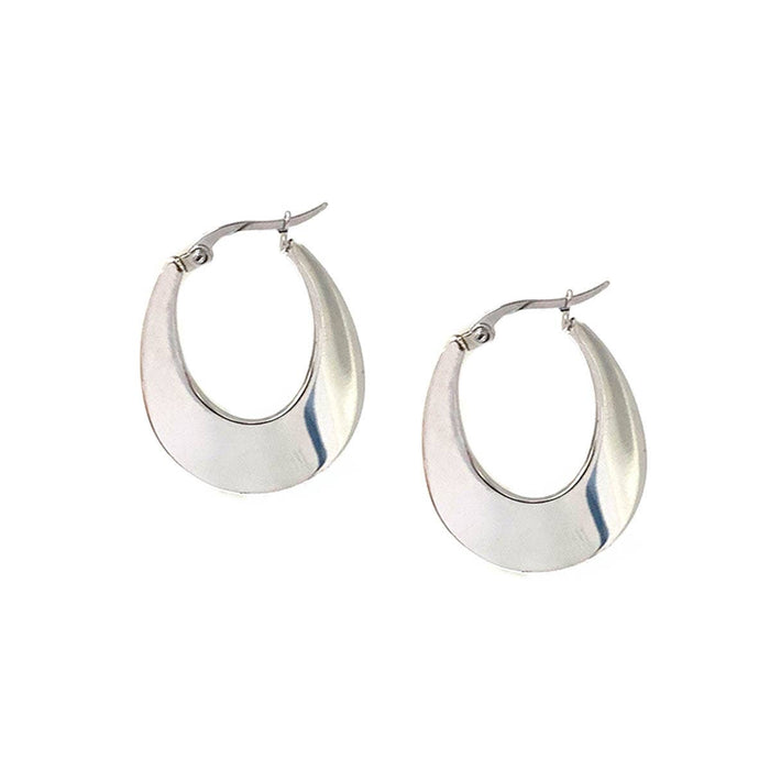 Medium stainless oval hoop: Yellow Gold