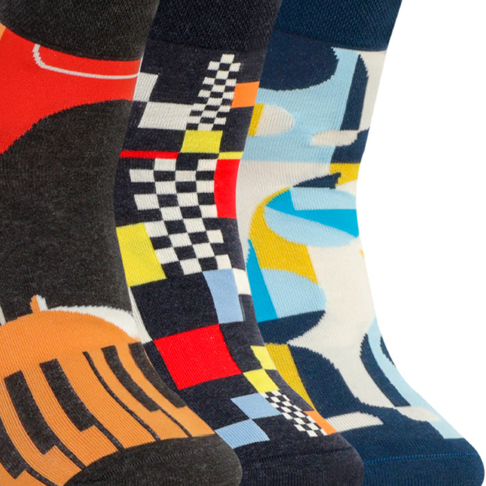 Men Urban Mosaic Designer Ankle Socks (Pack of 3)