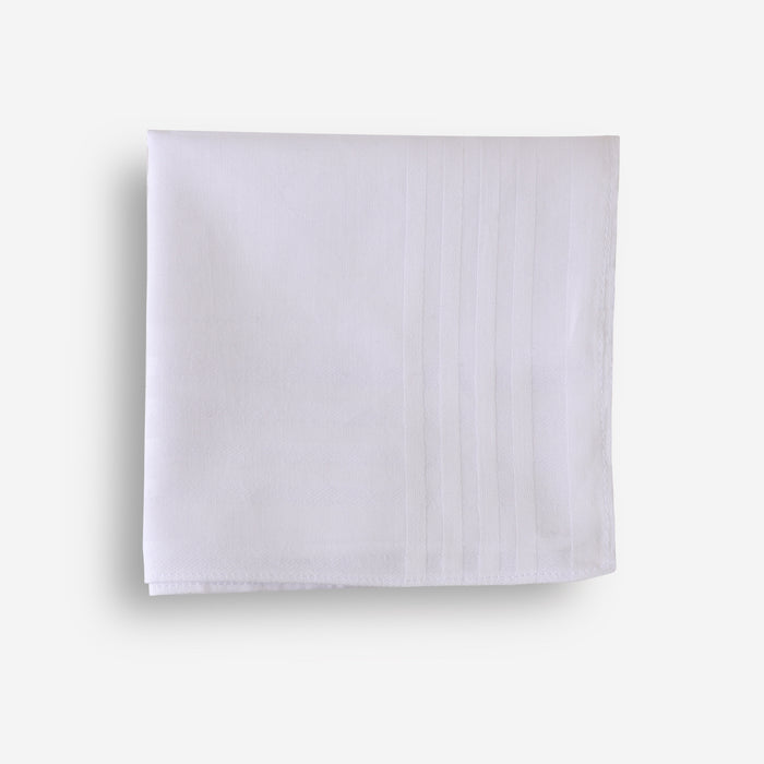 Men’s Formal Cotton Handkerchiefs | Soft & Breathable | Self White | Pack of 6