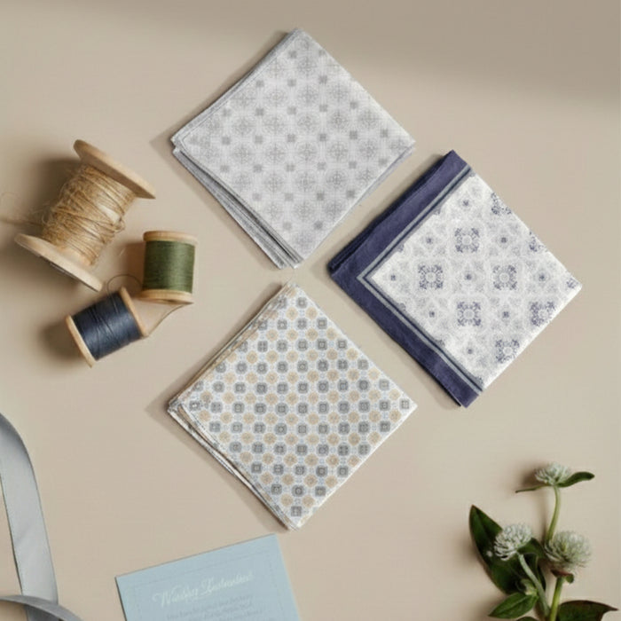 Men’s Silcora Cotton Handkerchiefs | 100% Pure Cotton | Soft & Absorbent | Pack of 3 | Size-Small