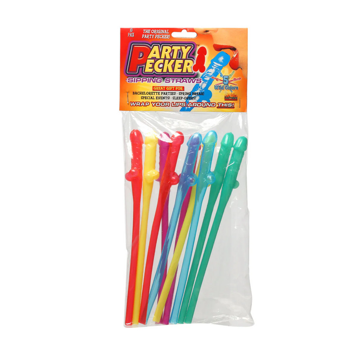 Multicolor Party Pecker Straws