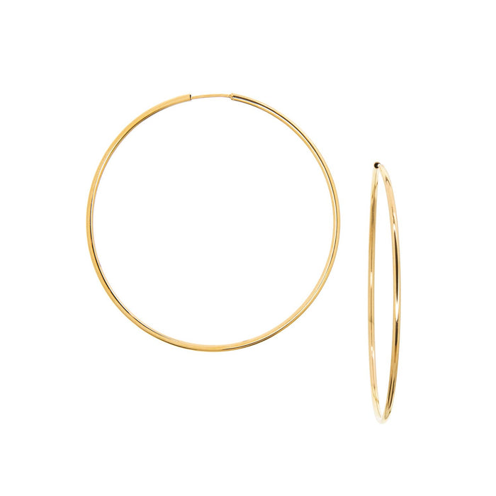 Stainless large thin hoop: Silver