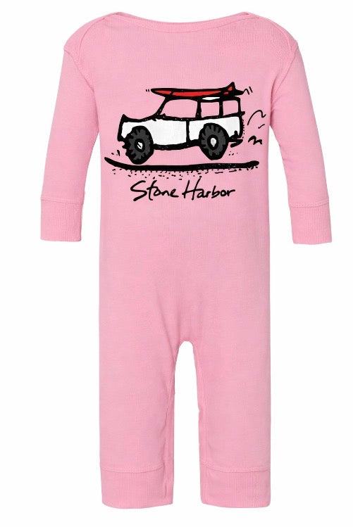 Stone Harbor Infant Long Romper Road Trip Pink