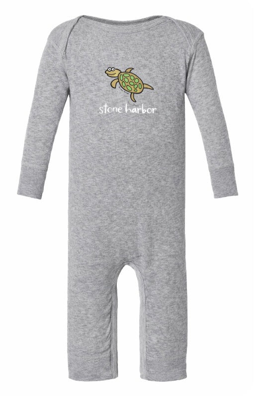 Stone Harbor Infant Long Romper Turtle Heather