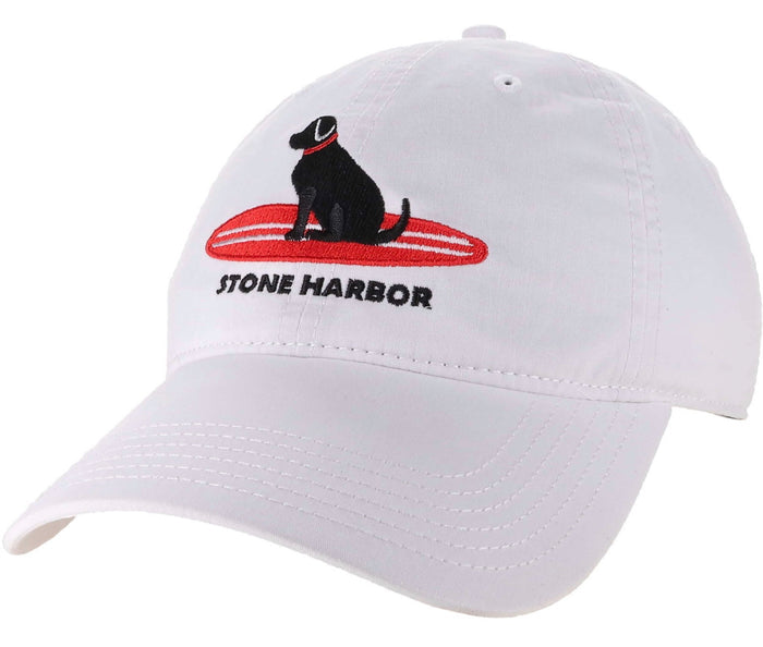 Stone Harbor Surfing Dog TTA Hat White
