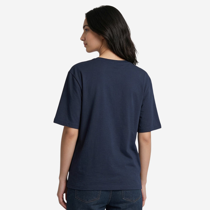 Women's Oversized Printed T-Shirt (Navy)