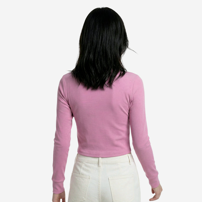 Women’s Ribbed Zip-Up Cropped Jacket (Pink)