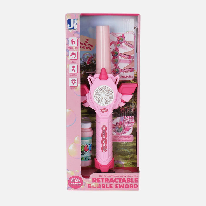 10 HOLE RETRACTABLE BUBBLE SWORD WITH LIGHT