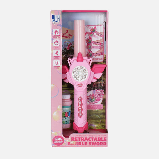 10 HOLE RETRACTABLE BUBBLE SWORD WITH LIGHT