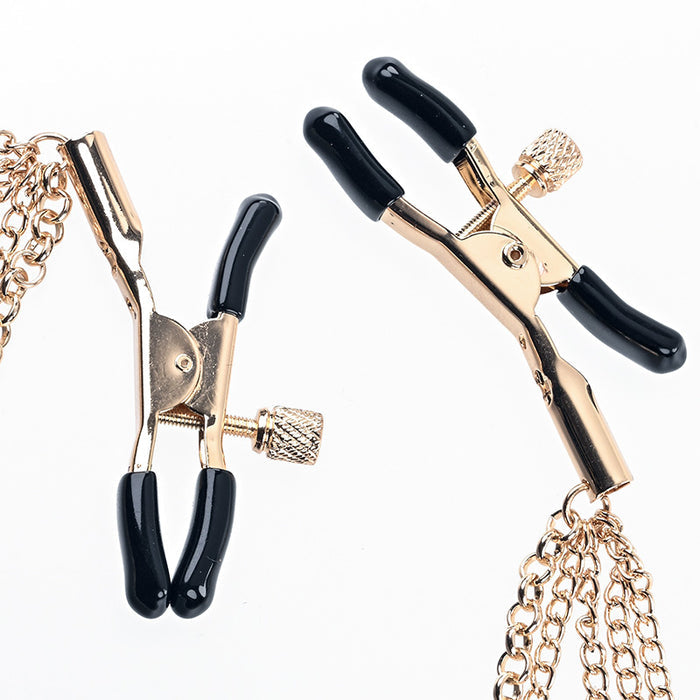 Amber Chain Nipple Clamps