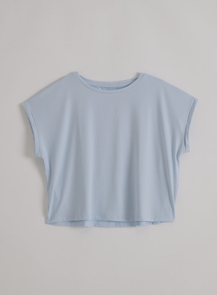 Aura Soft Basic Roll Sleeve Top