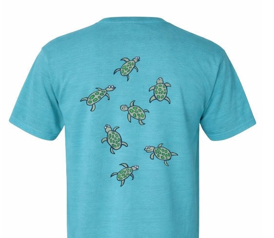Avalon Adult Turtle Tee Lagoon (design on back too)