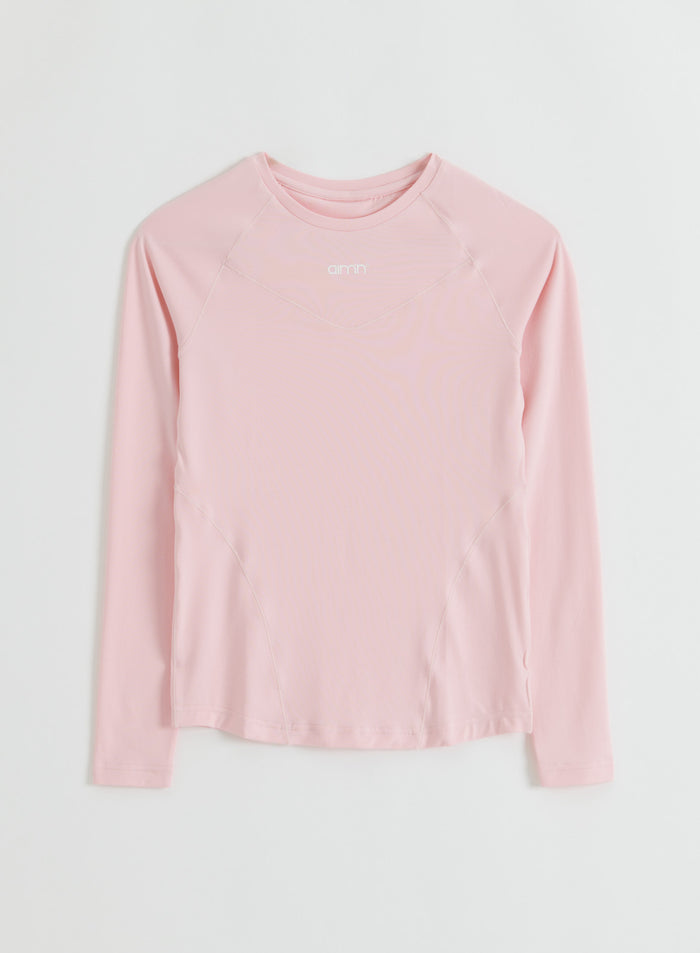 Flatlay of the pink Ballerina Soft Basic Long Sleeve from aim'n