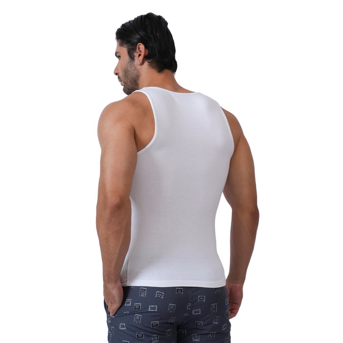 Bamboo Vest for Men - White (Pack of 1)