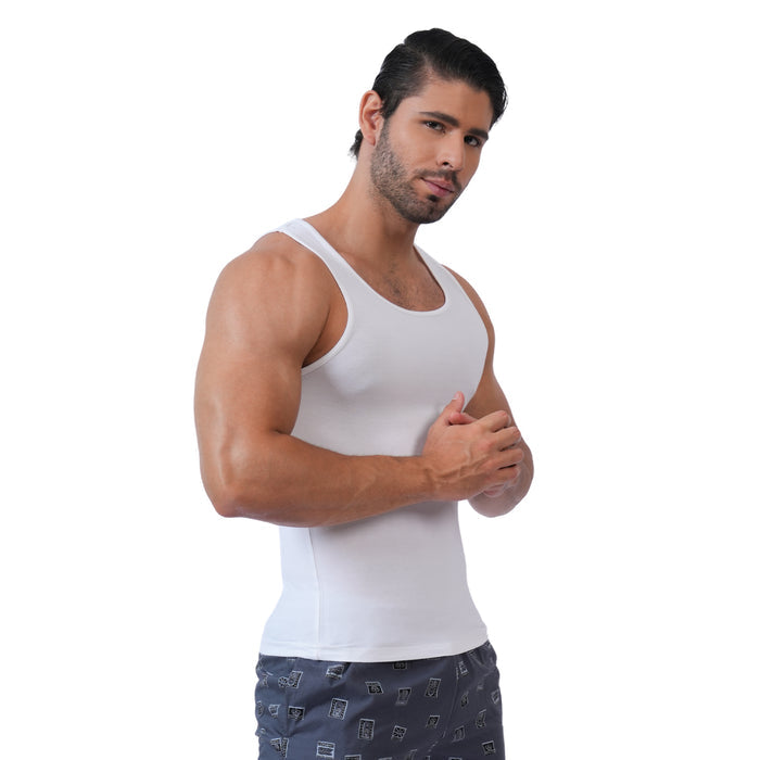Bamboo Vest for Men - White (Pack of 1)