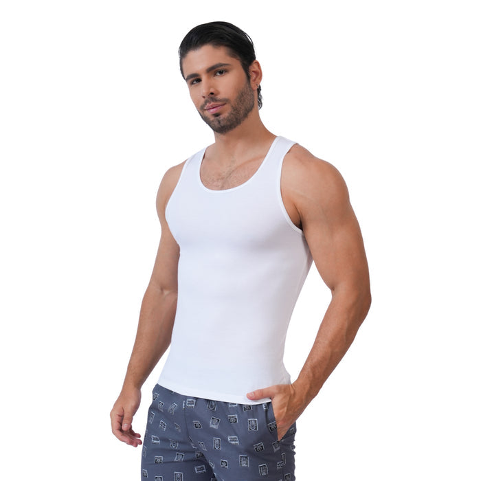 Bamboo Vest for Men - White (Pack of 1)
