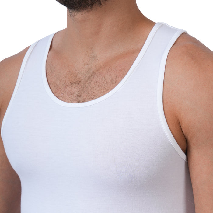 Bamboo Vest for Men - White (Pack of 1)