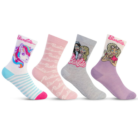 Barbie Girls Cotton Socks (Pack of 4)