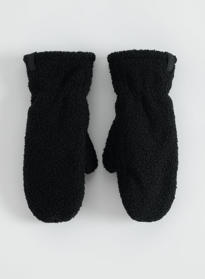 Black Polar Fleece Mittens