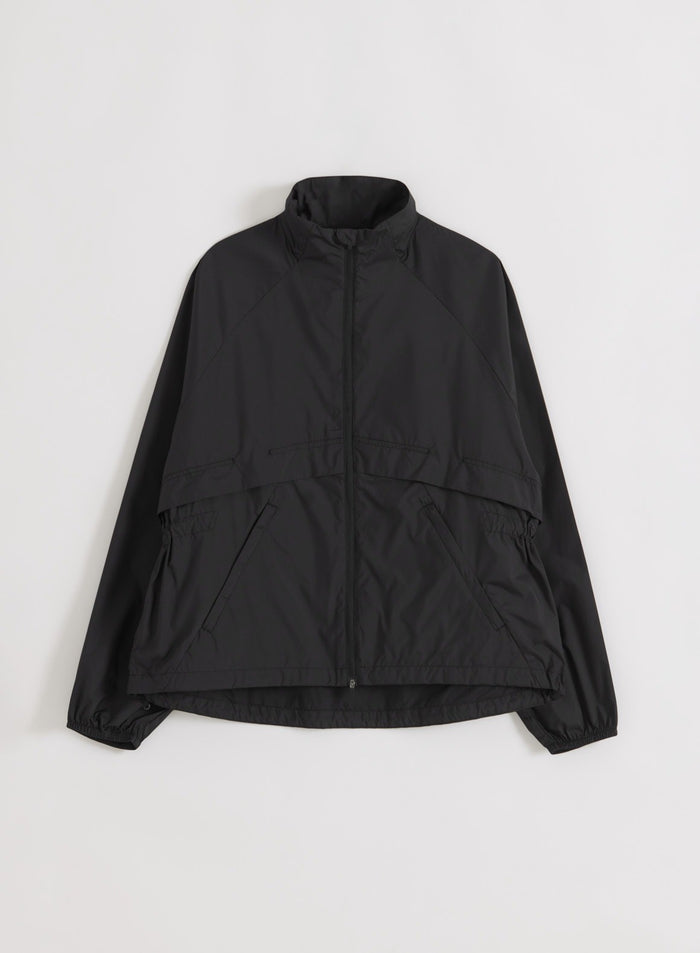 Black Running Jacket in a flatlay view