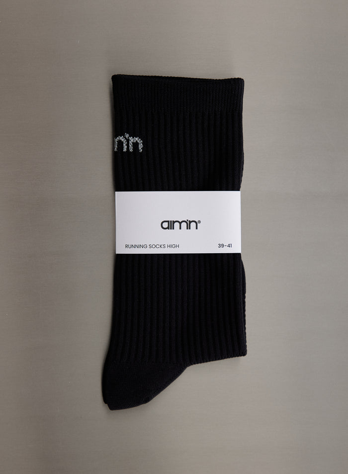 Black Running Socks High