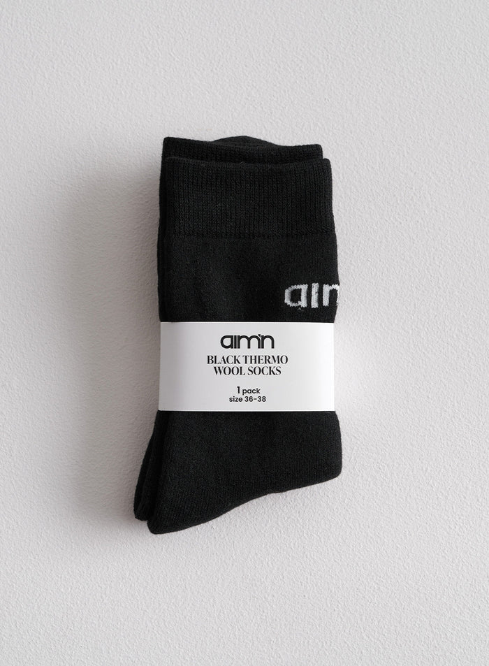 Black Thermo Wool Sock