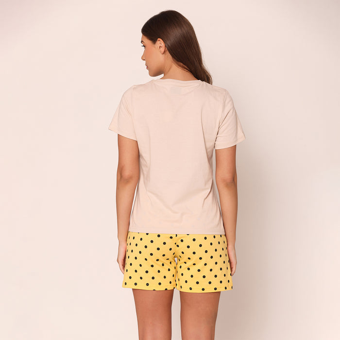 Bonjour Knitted Women's Shorts Lounge Wear Set