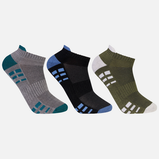 Bonjour Performance Sports Secret Bamboo Socks for Men - Pack of 3 (Color: Assorted)