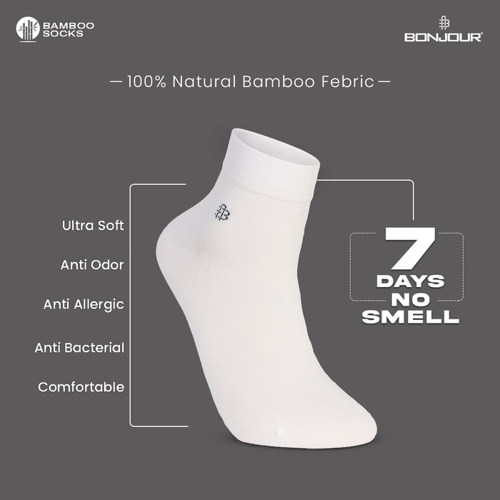 Classic Ivory Bamboo Ankle Socks - infographic