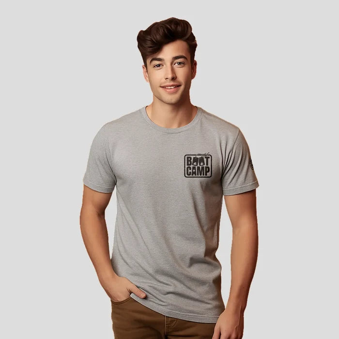 Bontact BOOT CAMP Round-Neck Half Sleeve T-Shirt (Lt.Grey Mel)