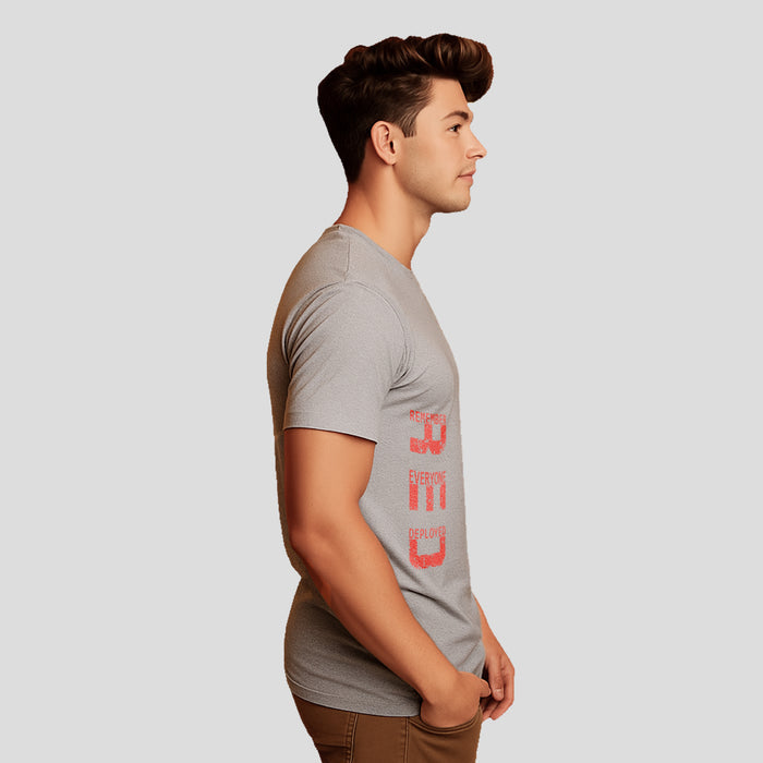 Bontact R.E.D Round-Neck Half Sleeve T-Shirt (Lt.Grey)