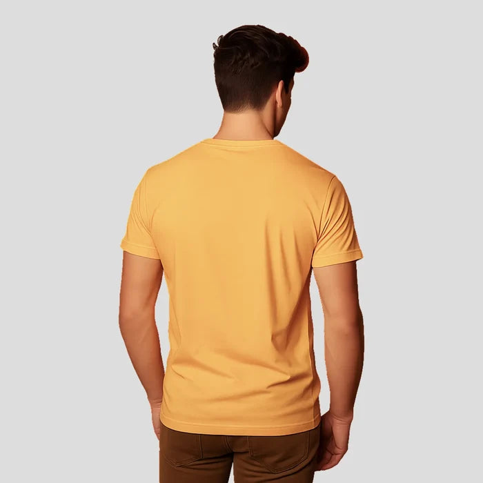 Bontact TRI PEAK Round-Neck Half Sleeve T-Shirt (Banana Cream)