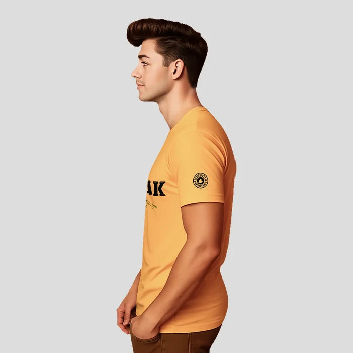 Bontact TRI PEAK Round-Neck Half Sleeve T-Shirt (Banana Cream)