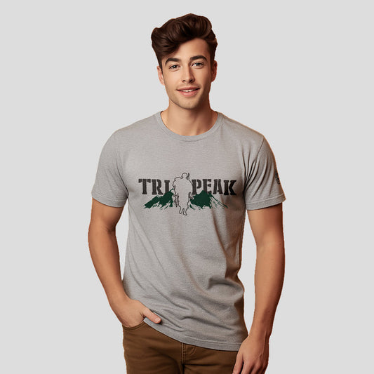 Bontact TRI PEAK Round-Neck Half Sleeve T-Shirt (Lt.Grey)