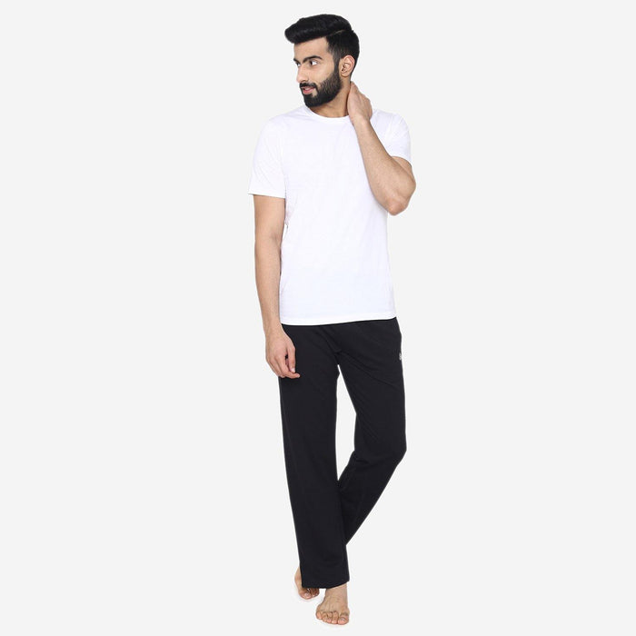 Casual Plain Knitted Lower For Men - Black - Bonjour Group