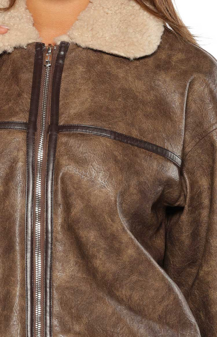Cloud Brown Aviator Jacket