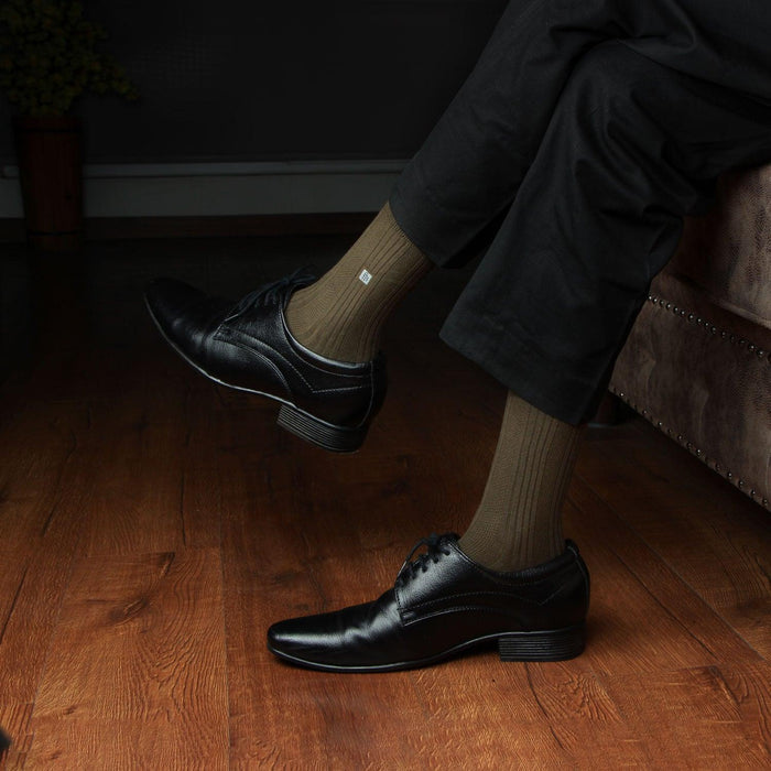 Premium Ribbed formal socks in green