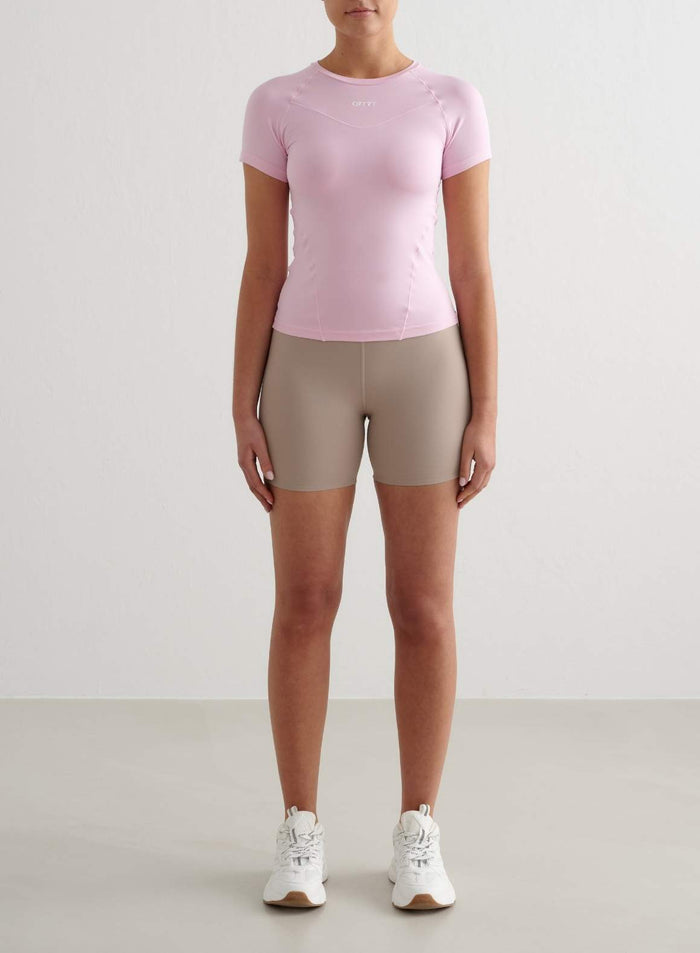 aim'n Cotton Candy pink Soft Basic Short Sleeve workout top with a moisture-wicking second skin feel.